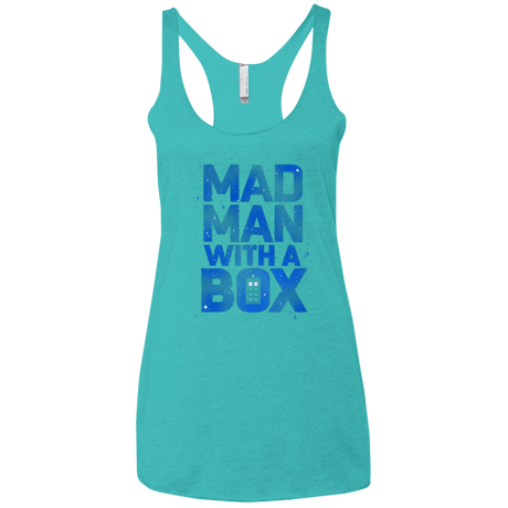 T-Shirts Tahiti Blue / X-Small Mad Man Box Women's Triblend Racerback Tank