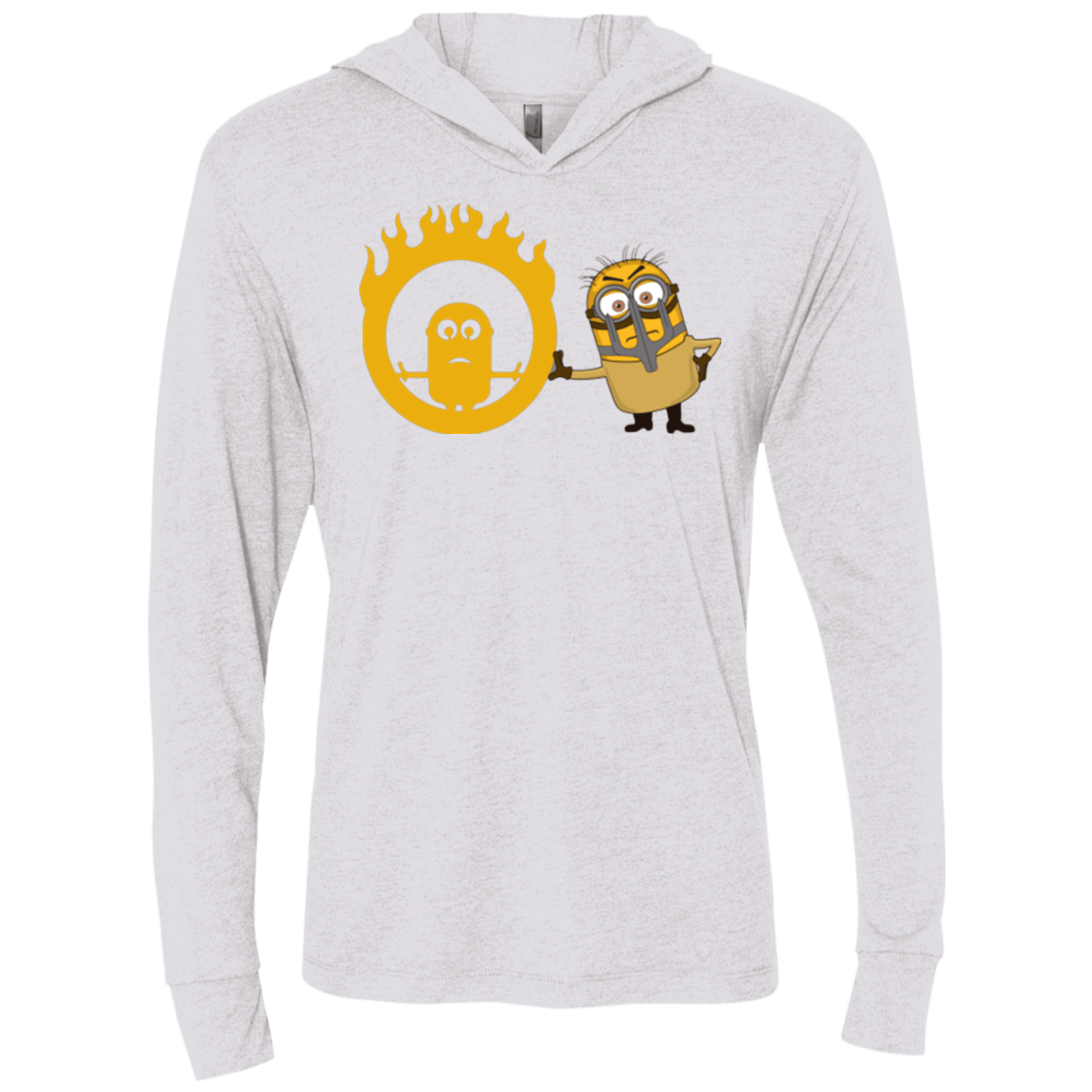 T-Shirts Heather White / X-Small Mad Minion Triblend Long Sleeve Hoodie Tee