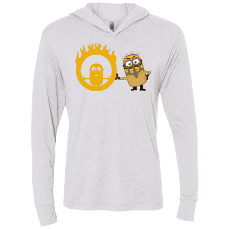 T-Shirts Heather White / X-Small Mad Minion Triblend Long Sleeve Hoodie Tee