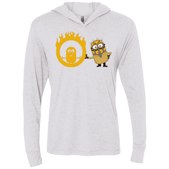 T-Shirts Heather White / X-Small Mad Minion Triblend Long Sleeve Hoodie Tee