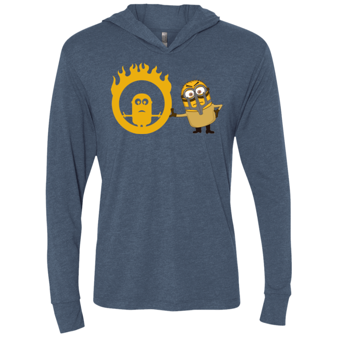 T-Shirts Indigo / X-Small Mad Minion Triblend Long Sleeve Hoodie Tee