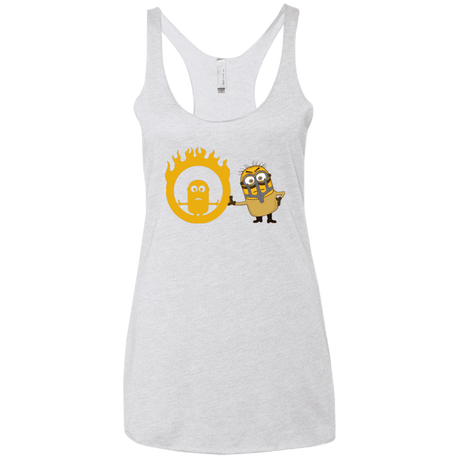 T-Shirts Heather White / X-Small Mad Minion Women's Triblend Racerback Tank