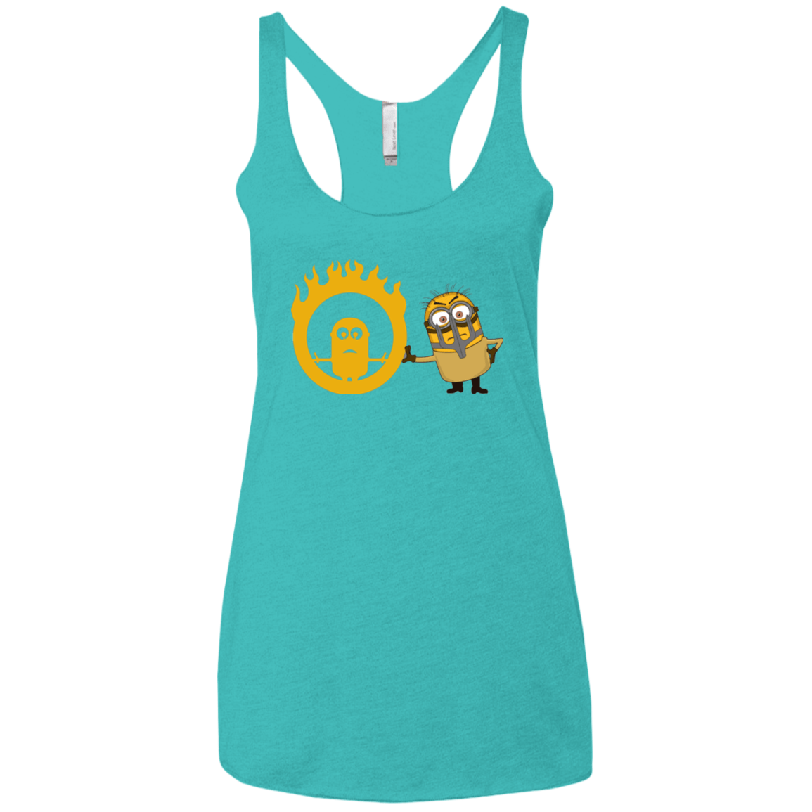 T-Shirts Tahiti Blue / X-Small Mad Minion Women's Triblend Racerback Tank