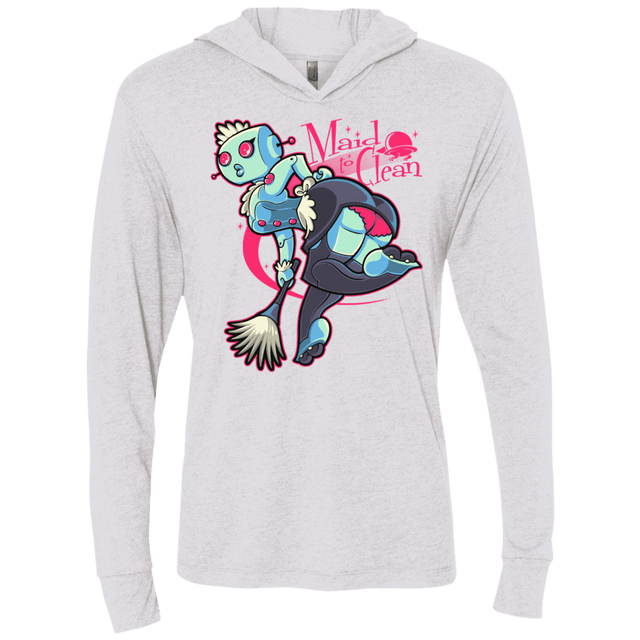 T-Shirts Heather White / X-Small Made To Clean Triblend Long Sleeve Hoodie Tee