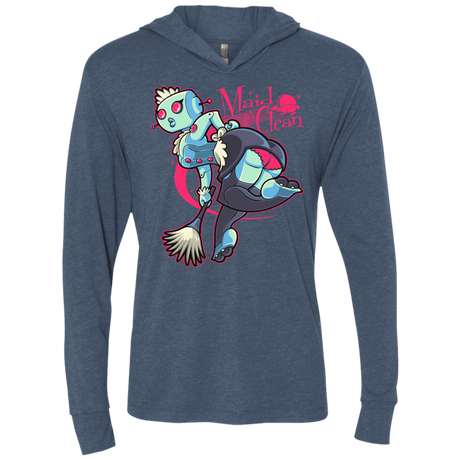 T-Shirts Indigo / X-Small Made To Clean Triblend Long Sleeve Hoodie Tee