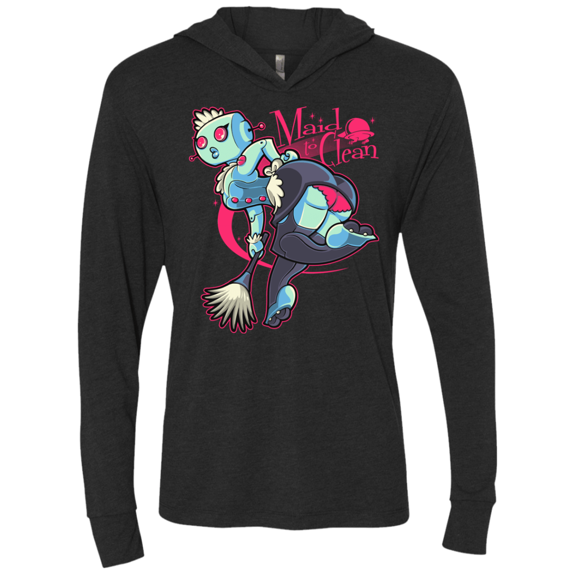 T-Shirts Vintage Black / X-Small Made To Clean Triblend Long Sleeve Hoodie Tee