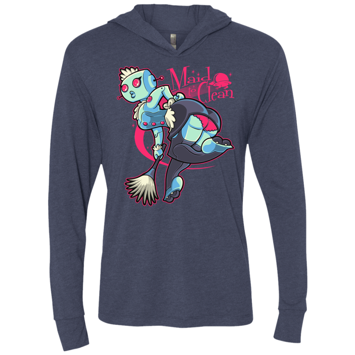 T-Shirts Vintage Navy / X-Small Made To Clean Triblend Long Sleeve Hoodie Tee