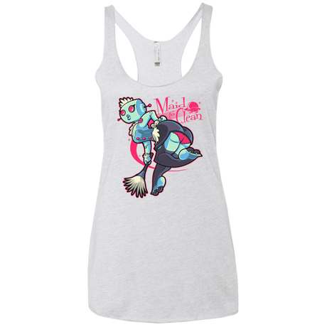 T-Shirts Heather White / X-Small Made To Clean Women's Triblend Racerback Tank