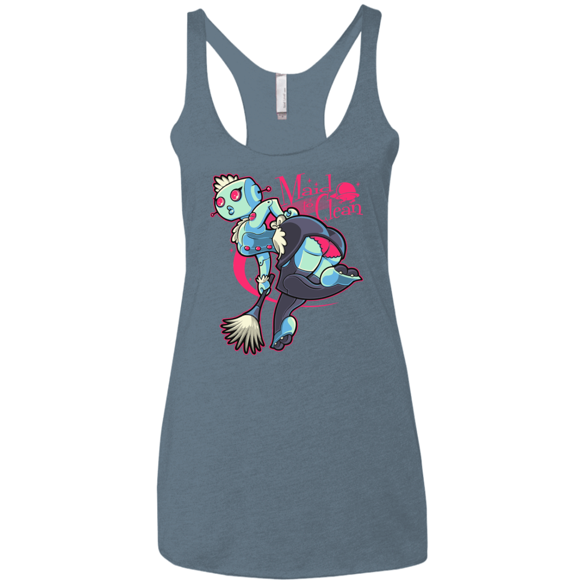 T-Shirts Indigo / X-Small Made To Clean Women's Triblend Racerback Tank