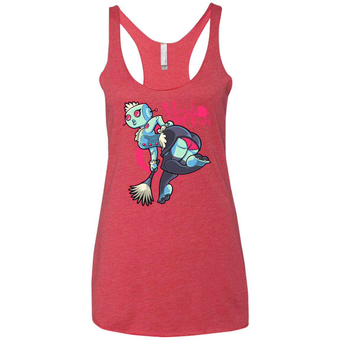 T-Shirts Vintage Red / X-Small Made To Clean Women's Triblend Racerback Tank