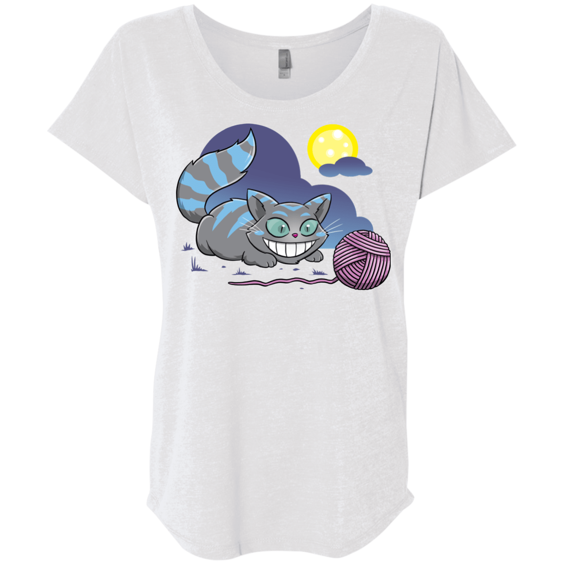 T-Shirts Heather White / X-Small Magic Cat Ball Triblend Dolman Sleeve