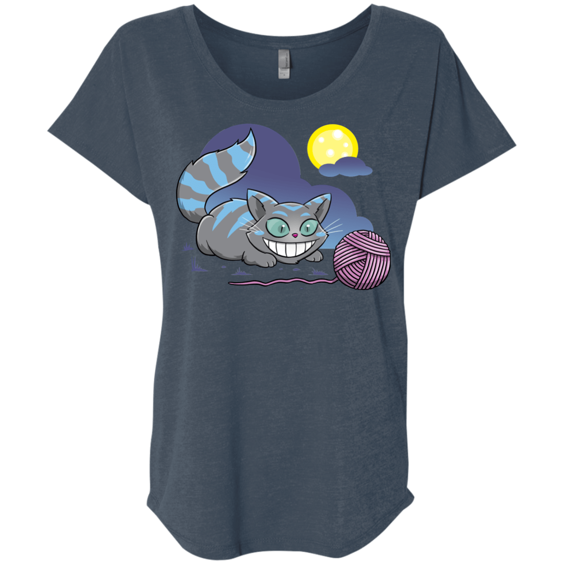 T-Shirts Indigo / X-Small Magic Cat Ball Triblend Dolman Sleeve