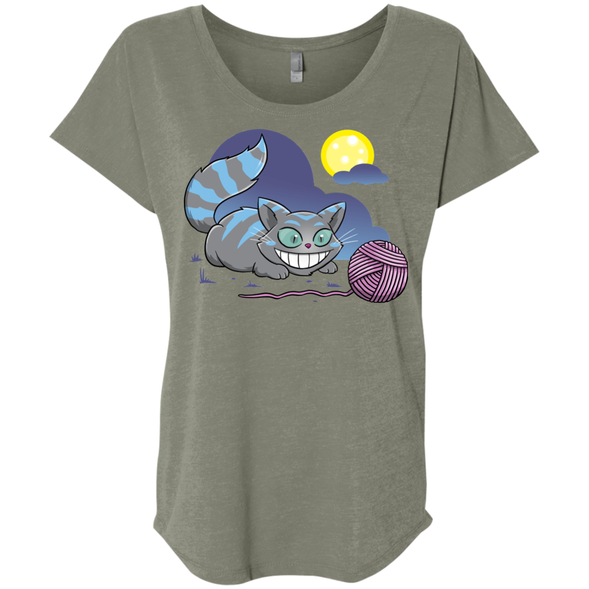 T-Shirts Venetian Grey / X-Small Magic Cat Ball Triblend Dolman Sleeve