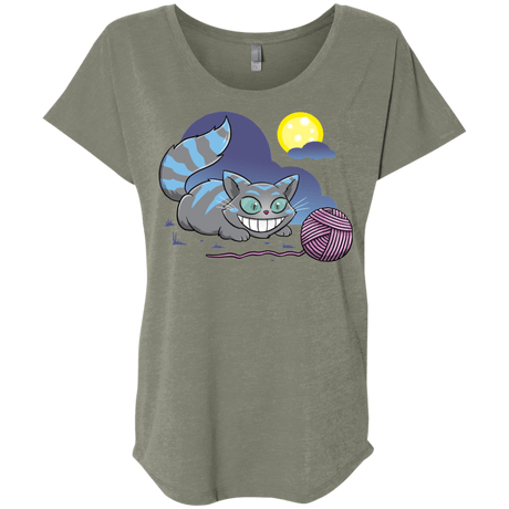 T-Shirts Venetian Grey / X-Small Magic Cat Ball Triblend Dolman Sleeve