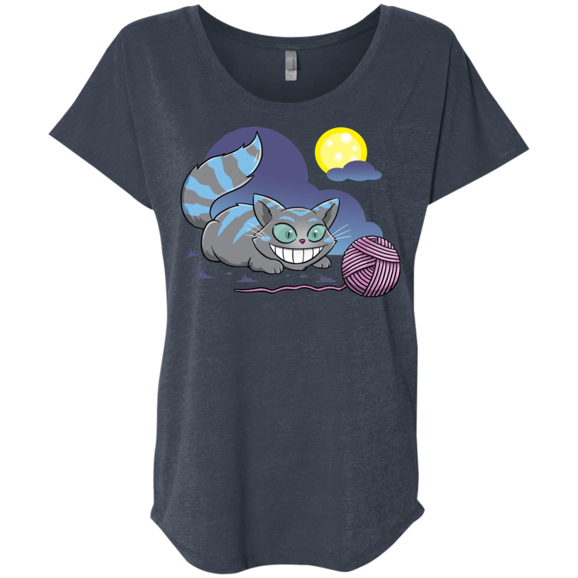 T-Shirts Vintage Navy / X-Small Magic Cat Ball Triblend Dolman Sleeve