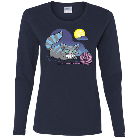 T-Shirts Navy / S Magic Cat Ball Women's Long Sleeve T-Shirt