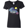 T-Shirts Black / S Magic Cat Ball Women's V-Neck T-Shirt