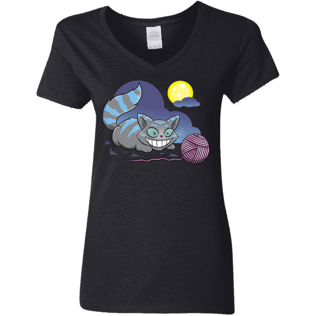 T-Shirts Black / S Magic Cat Ball Women's V-Neck T-Shirt