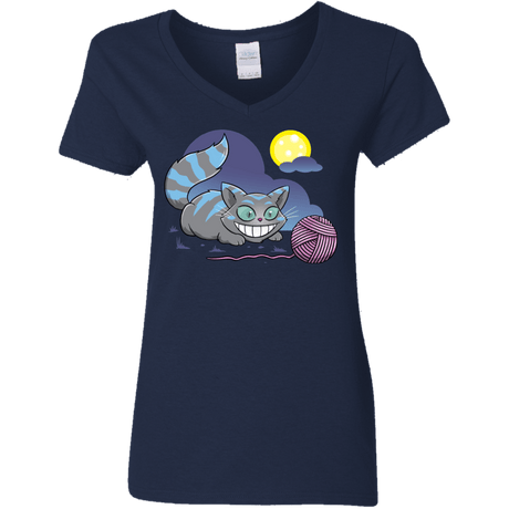 T-Shirts Navy / S Magic Cat Ball Women's V-Neck T-Shirt