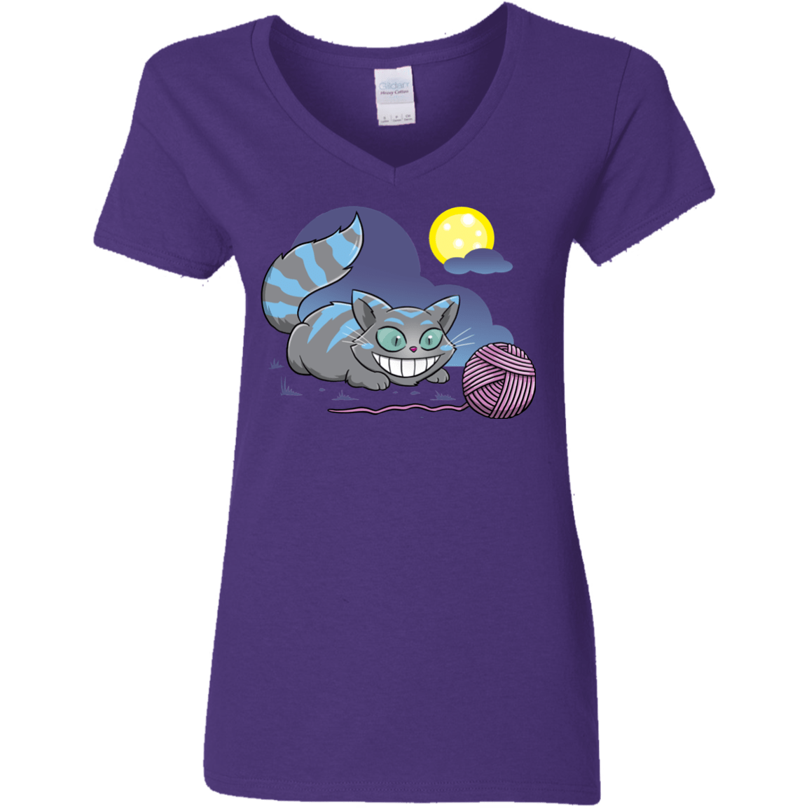 T-Shirts Purple / S Magic Cat Ball Women's V-Neck T-Shirt