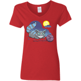 T-Shirts Red / S Magic Cat Ball Women's V-Neck T-Shirt