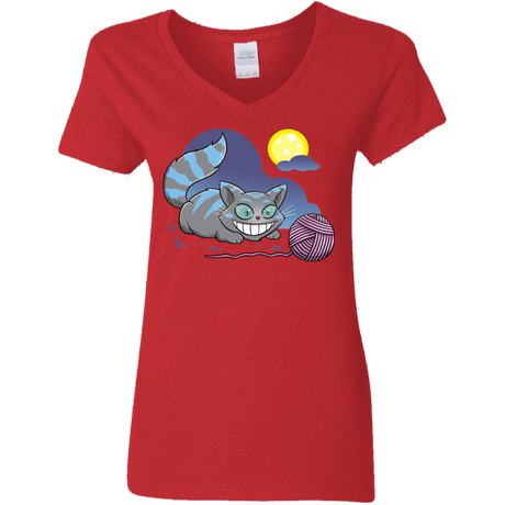 T-Shirts Red / S Magic Cat Ball Women's V-Neck T-Shirt