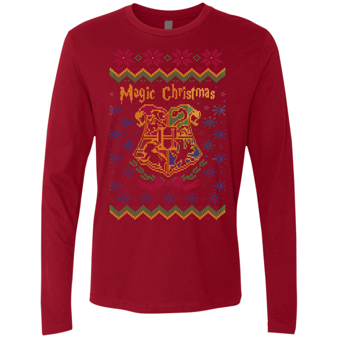 T-Shirts Cardinal / Small Magic Christmas Men's Premium Long Sleeve