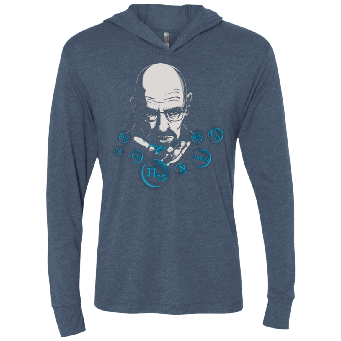 T-Shirts Indigo / X-Small Magic Crystal Triblend Long Sleeve Hoodie Tee