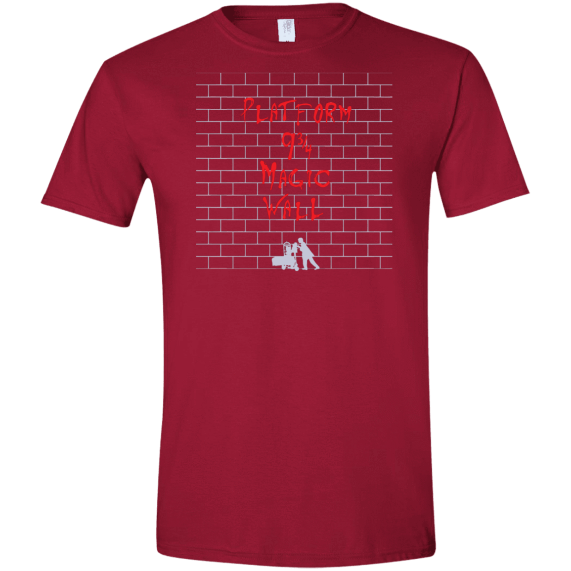T-Shirts Cardinal Red / S Magic Wall Men's Semi-Fitted Softstyle