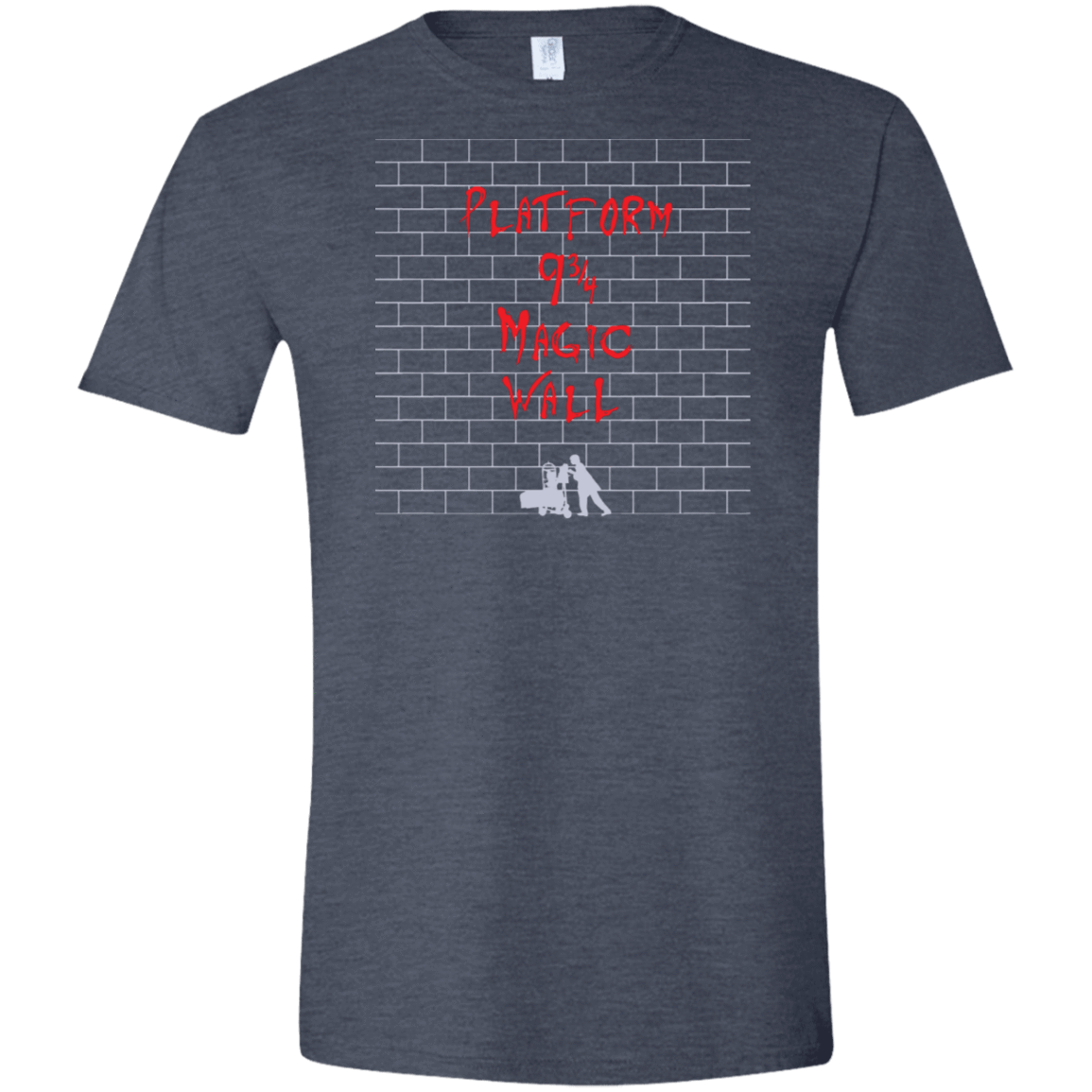 T-Shirts Heather Navy / S Magic Wall Men's Semi-Fitted Softstyle