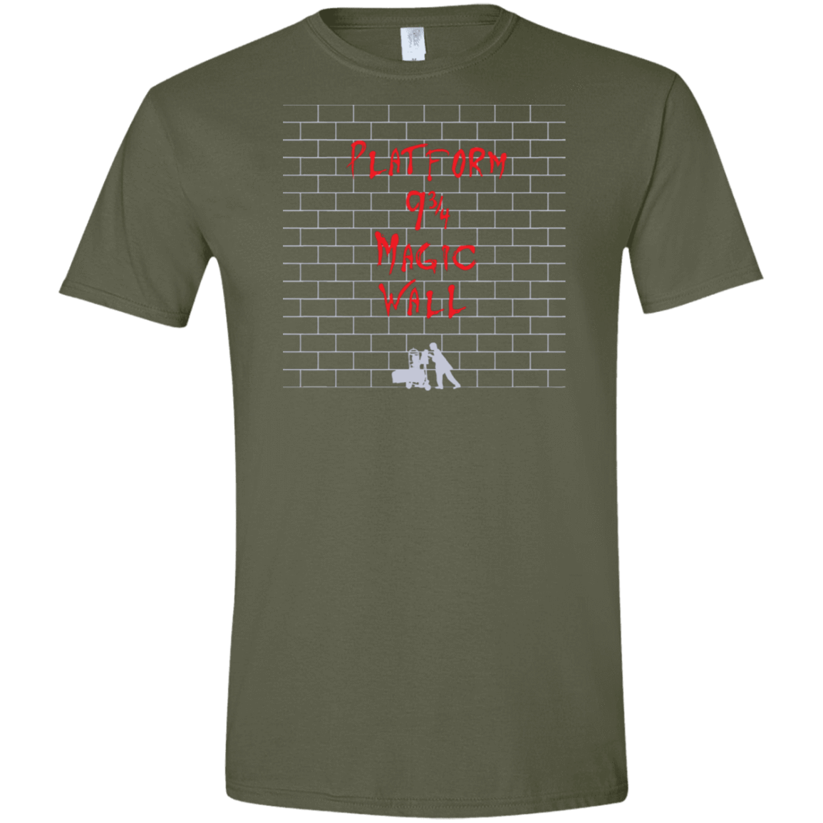 T-Shirts Military Green / S Magic Wall Men's Semi-Fitted Softstyle