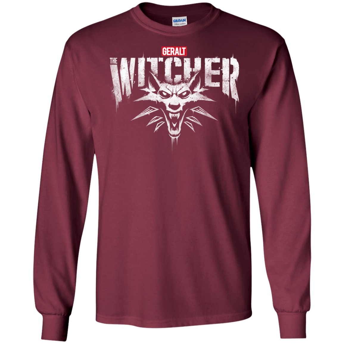 T-Shirts Maroon / S Magic Wolf Men's Long Sleeve T-Shirt