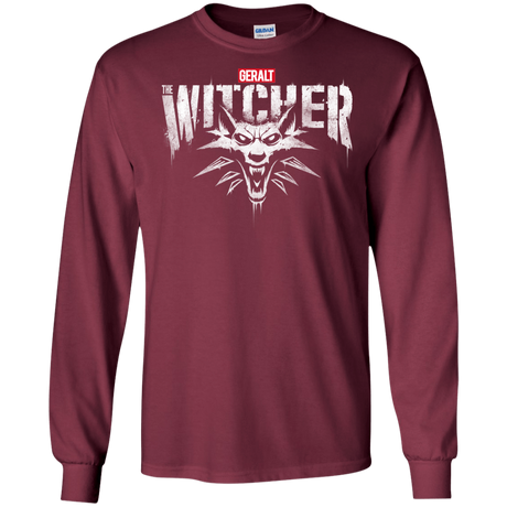 T-Shirts Maroon / S Magic Wolf Men's Long Sleeve T-Shirt