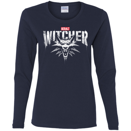 T-Shirts Navy / S Magic Wolf Women's Long Sleeve T-Shirt