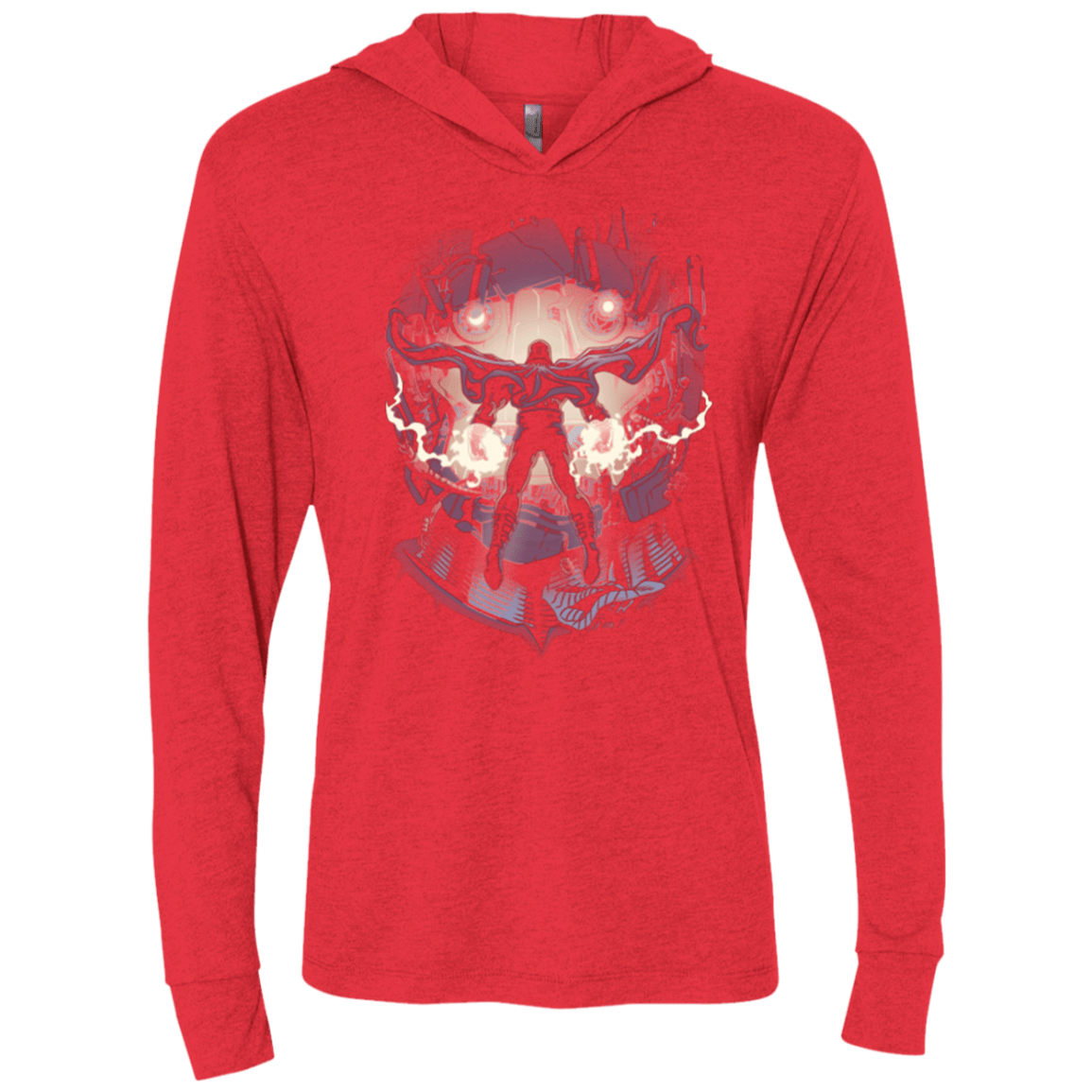 T-Shirts Vintage Red / X-Small Magnetic Confrontation Triblend Long Sleeve Hoodie Tee