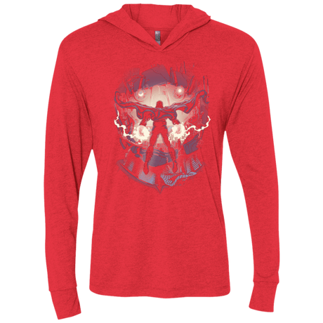 T-Shirts Vintage Red / X-Small Magnetic Confrontation Triblend Long Sleeve Hoodie Tee