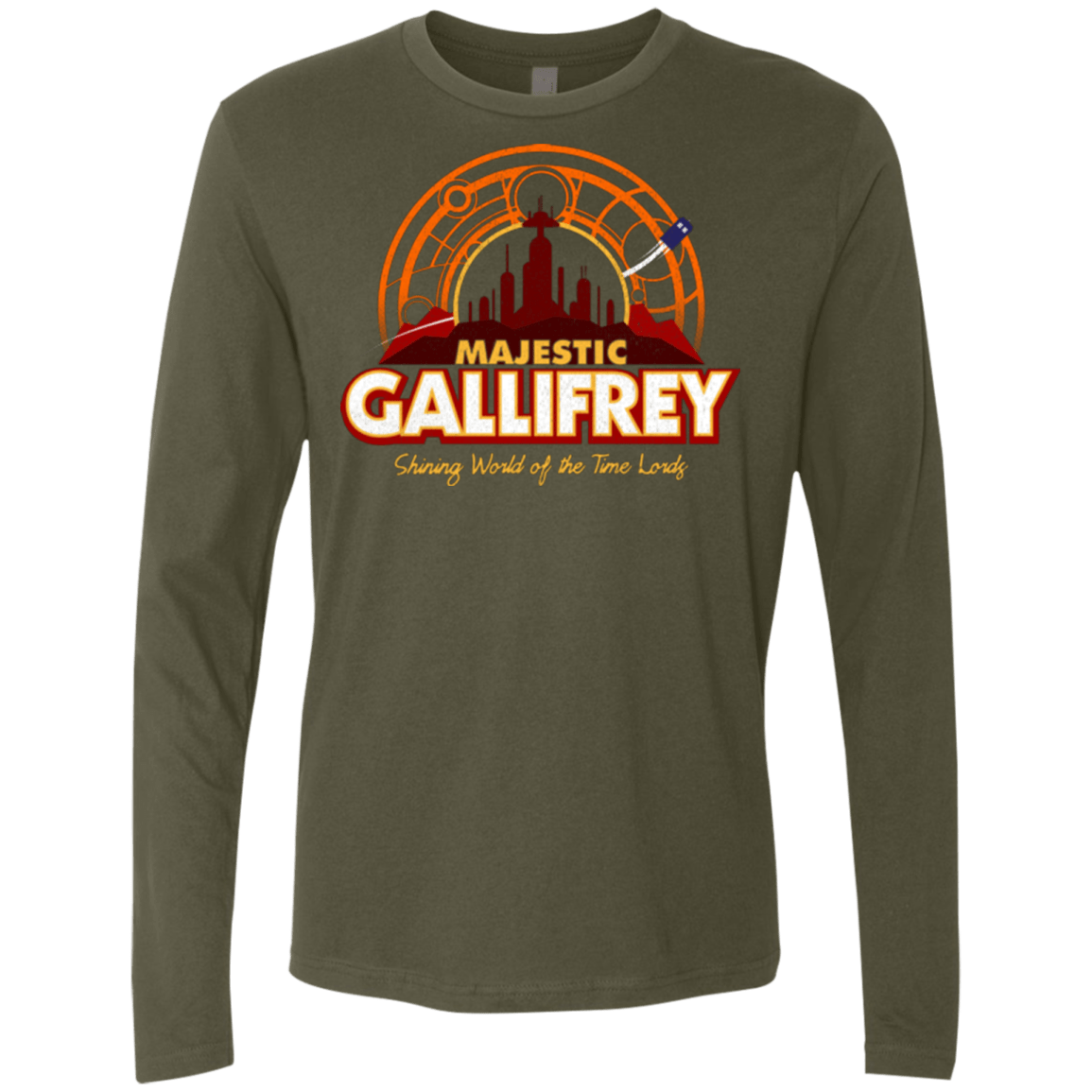 T-Shirts Military Green / Small Majestic Gallifrey Men's Premium Long Sleeve
