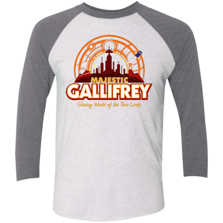 T-Shirts Heather White/Premium Heather / X-Small Majestic Gallifrey Triblend 3/4 Sleeve