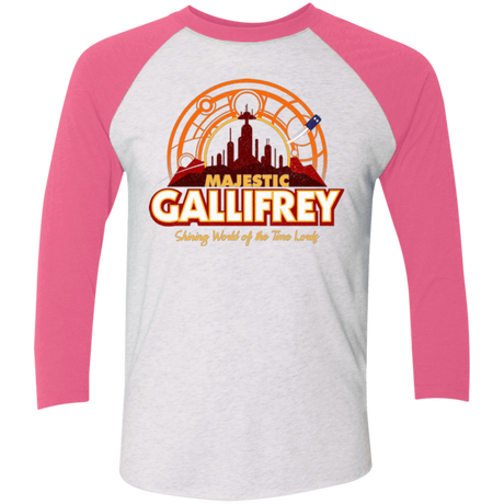 T-Shirts Heather White/Vintage Pink / X-Small Majestic Gallifrey Triblend 3/4 Sleeve
