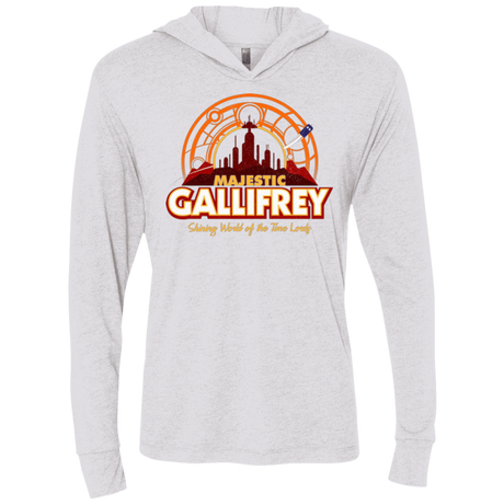 T-Shirts Heather White / X-Small Majestic Gallifrey Triblend Long Sleeve Hoodie Tee