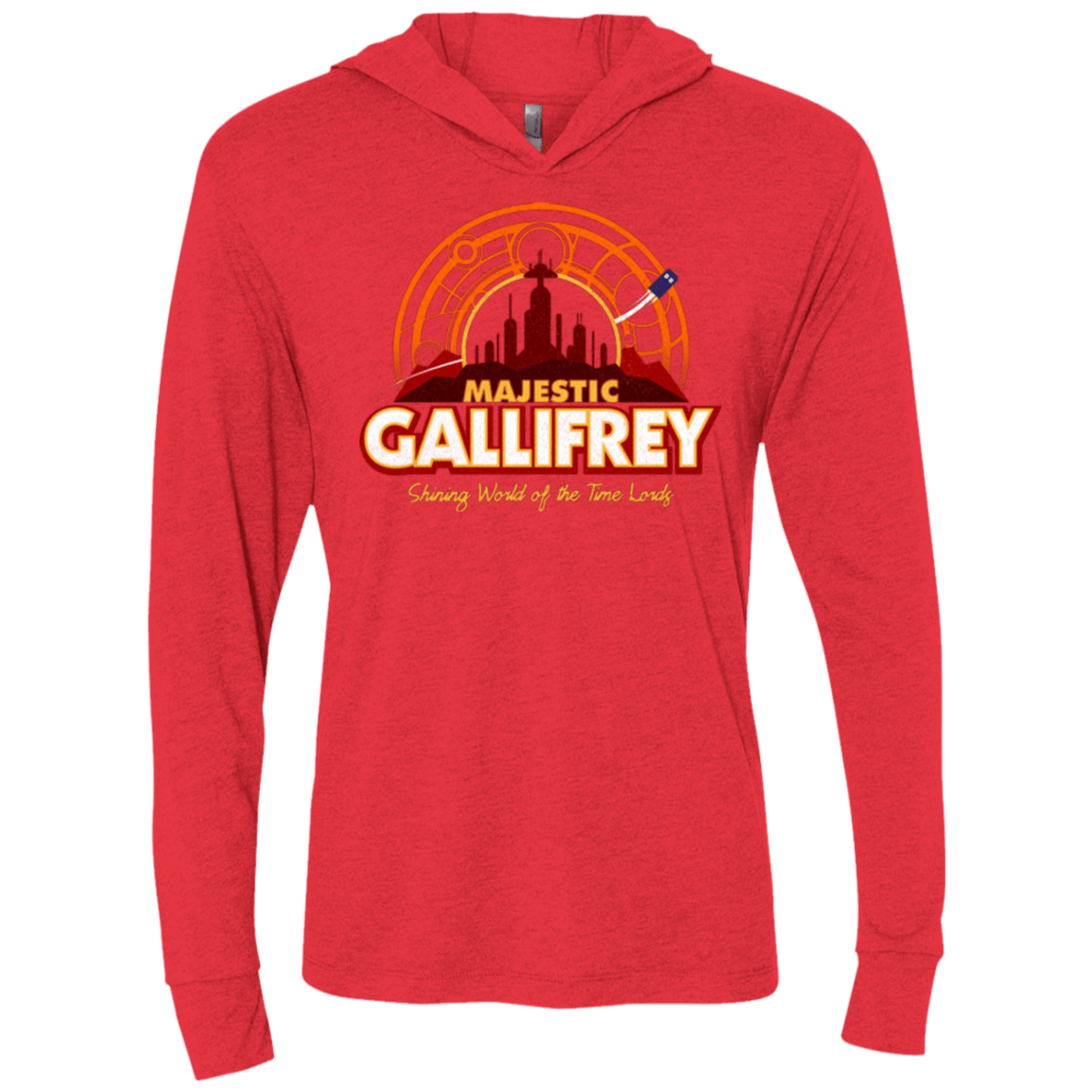 T-Shirts Vintage Red / X-Small Majestic Gallifrey Triblend Long Sleeve Hoodie Tee