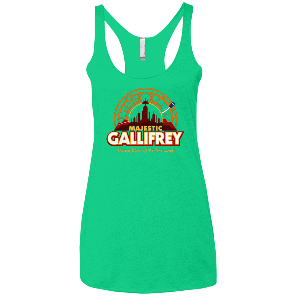 T-Shirts Envy / X-Small Majestic Gallifrey Women's Triblend Racerback Tank