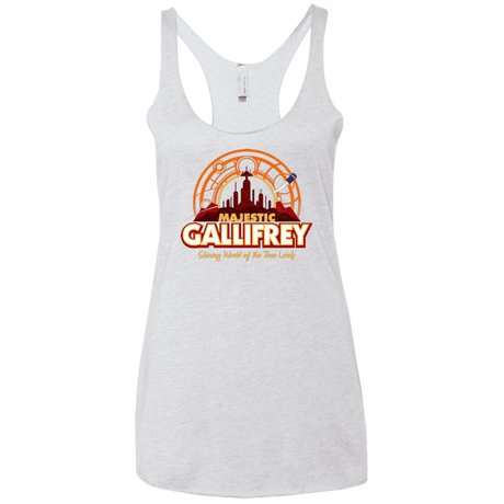 T-Shirts Heather White / X-Small Majestic Gallifrey Women's Triblend Racerback Tank