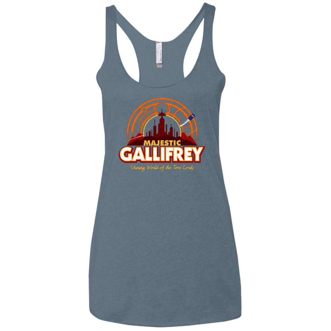 T-Shirts Indigo / X-Small Majestic Gallifrey Women's Triblend Racerback Tank