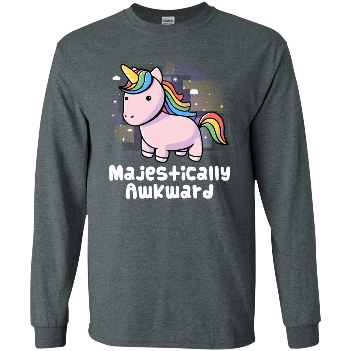 T-Shirts Dark Heather / S Majestically Awkward Men's Long Sleeve T-Shirt