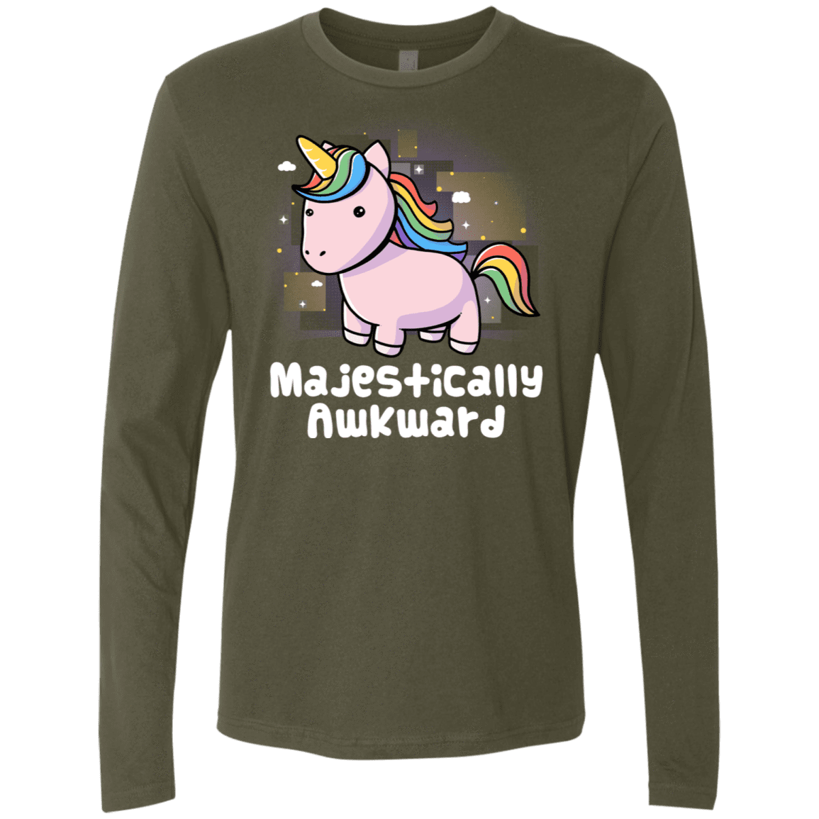 T-Shirts Military Green / S Majestically Awkward Men's Premium Long Sleeve