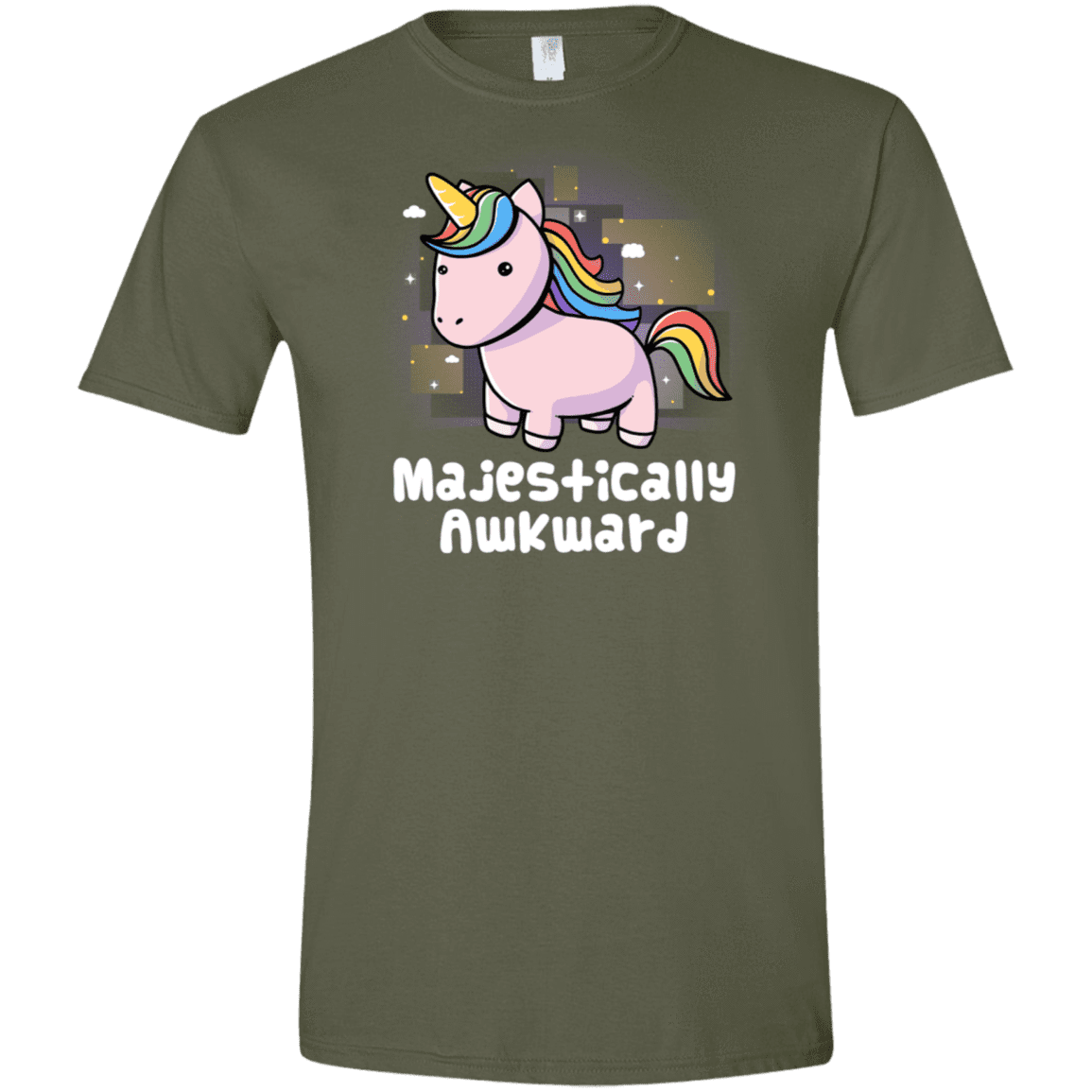 T-Shirts Military Green / S Majestically Awkward Men's Semi-Fitted Softstyle