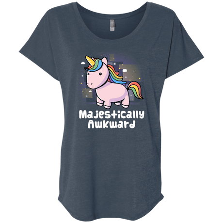 T-Shirts Indigo / X-Small Majestically Awkward Triblend Dolman Sleeve