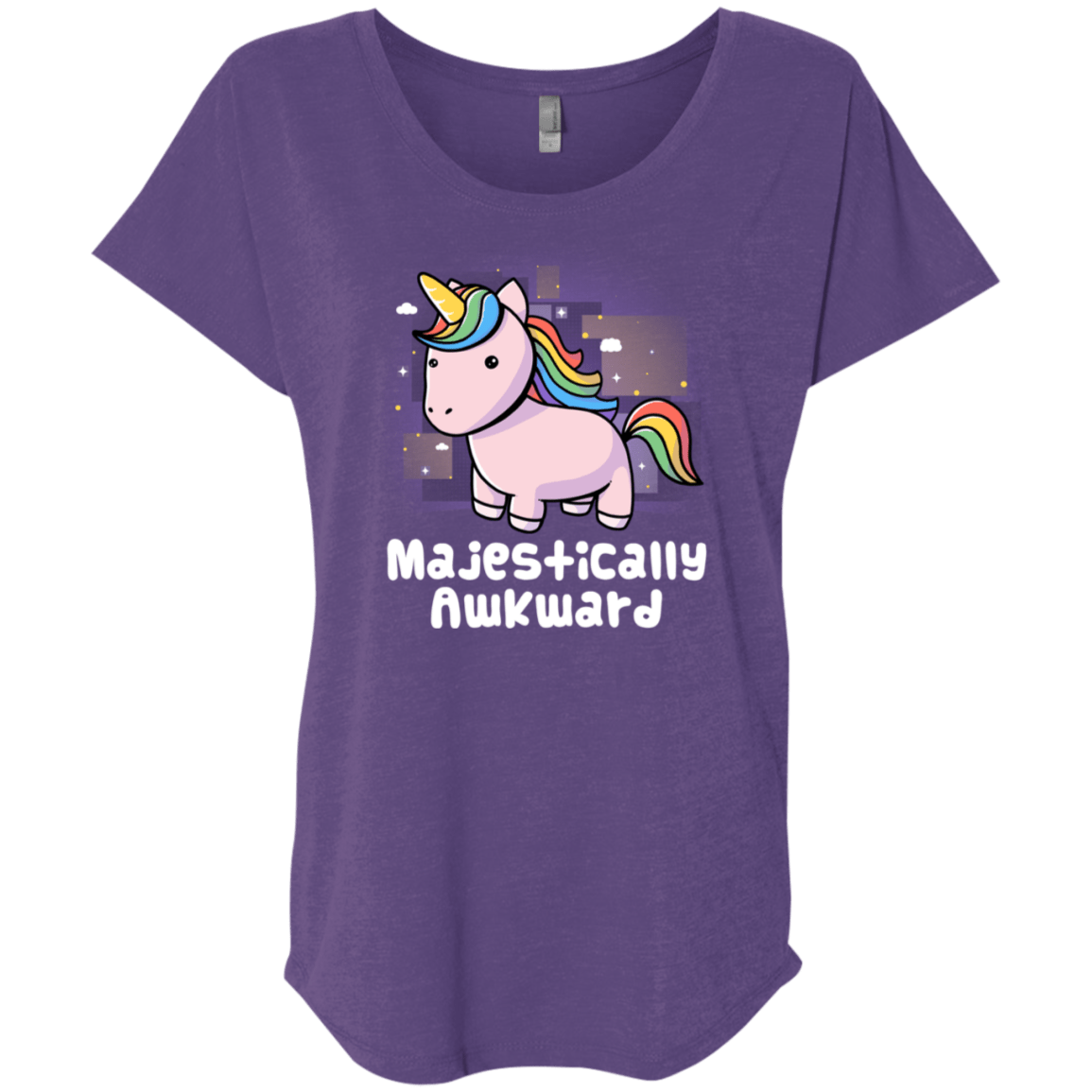 T-Shirts Purple Rush / X-Small Majestically Awkward Triblend Dolman Sleeve