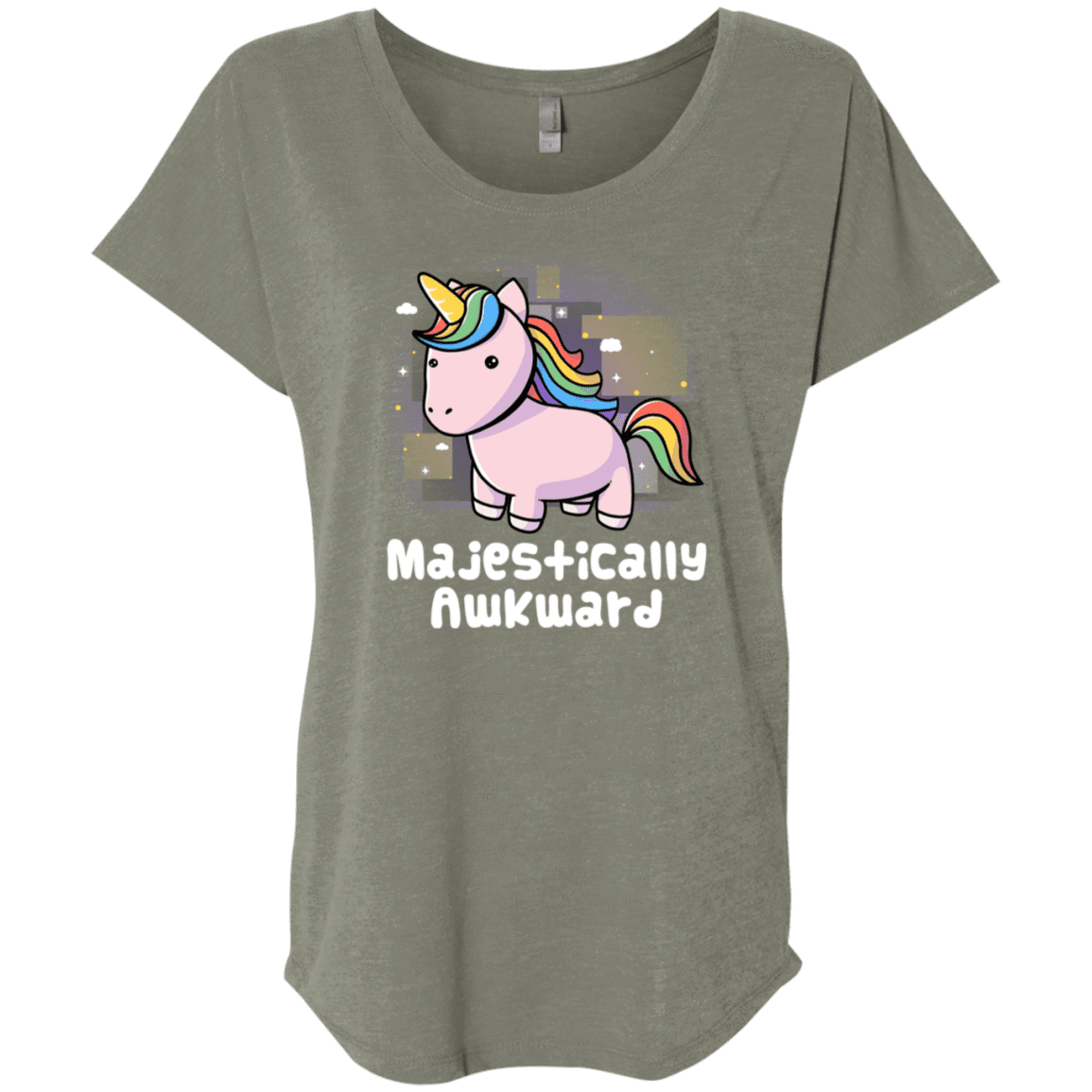 T-Shirts Venetian Grey / X-Small Majestically Awkward Triblend Dolman Sleeve